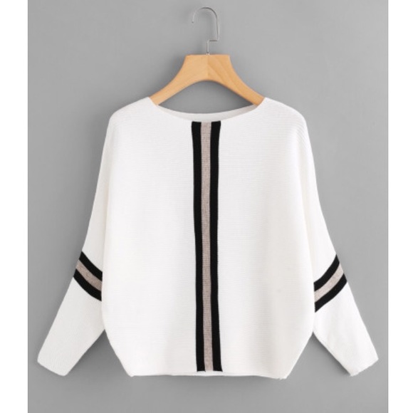 Sweaters - ✨CONTRAST STRIPED RIBBED SWEATER in stock